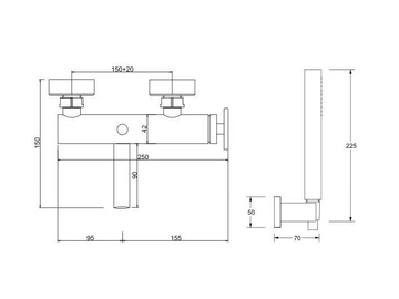 TOMEO 6330140T - External single handle shower mixer with hand shower by QD Magistro Lab - view 3